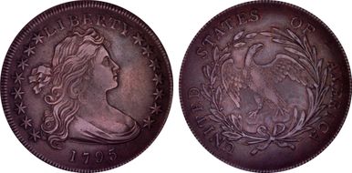 1795 $1 Draped Bust, Off-Center XF45