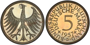 1957-D 5 Mk PR66DCAM