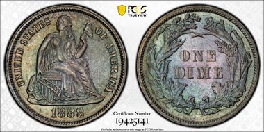 1888 10C MS64