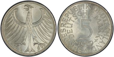 1959-G 5 Mk J-387 MS64