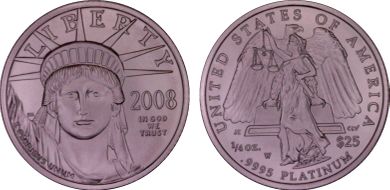 2008-W $25 Burnished St. of Liberty SP70