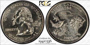 2000-P 25C South Carolina MS68