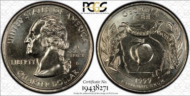 1999-D 25C Georgia MS67