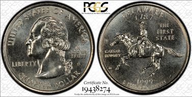 1999-D 25C Delaware MS67