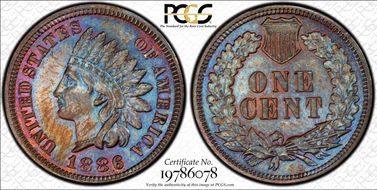 1886 1C Type 1 AU58BN