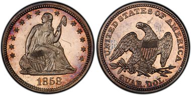 1858 25C PR63CAM