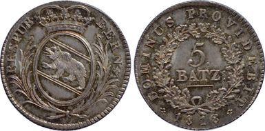 1818 5 Batz MS67