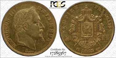 1863-BB 50 Fr Gad-1112 F-548 AU55