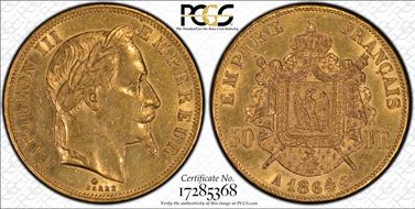 1864-A 50 Fr Gad-1112 F-548 AU55