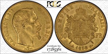 1858-A 50 Fr Gad-1111 F-547 MS61