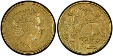 2000 $1 Mule-Struck w/10C Obv AU58