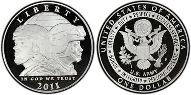 2011-P $1 United States Army PR67DCAM