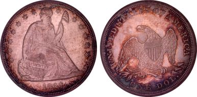 1863 $1 MS64