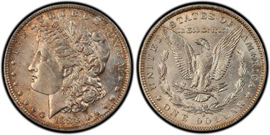 1888-O $1 VAM 21, Oval O AU55