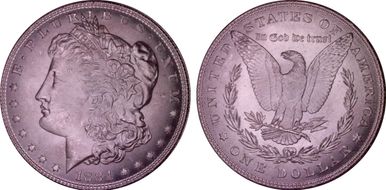 1884 $1 VAM 2A, Partial E Rev MS65+