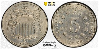 1874 5C AU58+
