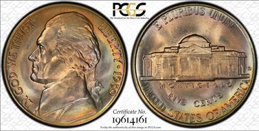 1939-D 5C Reverse of 1940 MS66