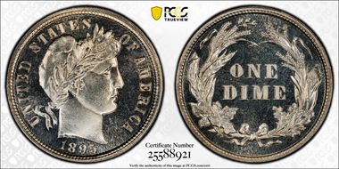 1895 10C PR67CAM