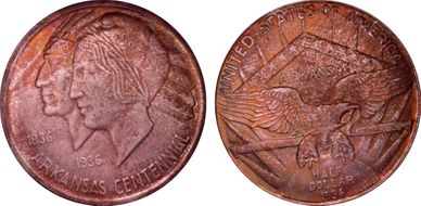 1936 50C Arkansas MS66+