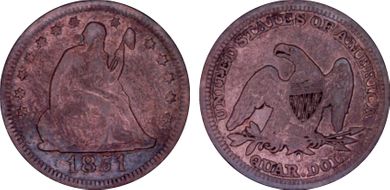 1851-O 25C VF25