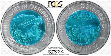 2007 € 25 Aviation MS69