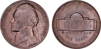 1942-P 5C Silver MS66FS