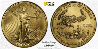 2005 $50 Gold Eagle MS70