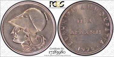 1926 Drachma KM-69 MS65