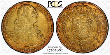 1808-NR JJ 8 Esc Restrepo-97.40a Dbl Dot D:G CAROL IIII MS63