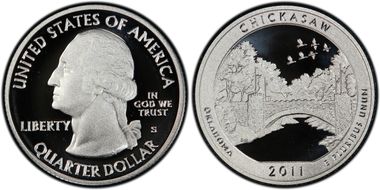 2011-S 25C Chickasaw NP - Silver PR70DCAM