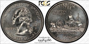 2000-D 25C Virginia MS68