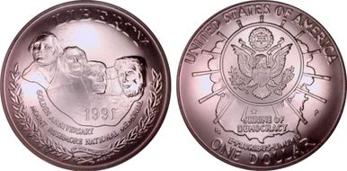 1991-P $1 Mount Rushmore MS67