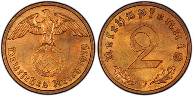 1939-F 2 Pfg J-362 MS64RB