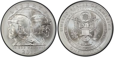 2011-S $1 United States Army MS70