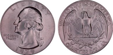 1939-S 25C AU58