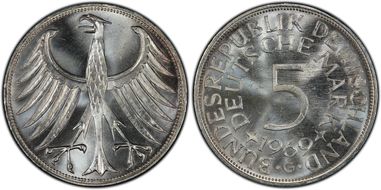 1969-G 5 Mk Regular Issue J-387 MS66