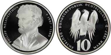 1997-D 10 Mk Melanchthon PR68DCAM