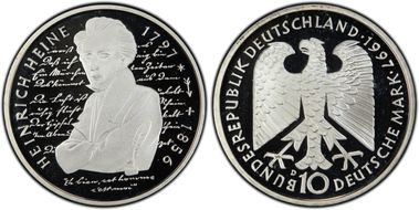 1997-D 10 Mk Heine PR68DCAM