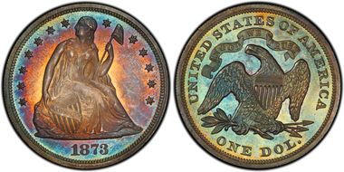 1873 $1 Seated PR66