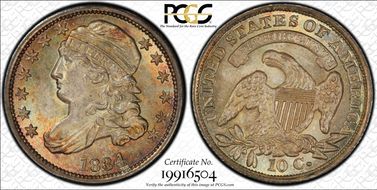 1834 10C Large 4 MS67