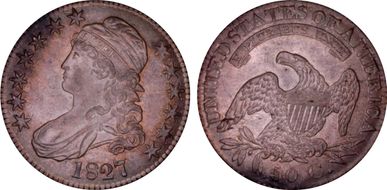 1827 50C Square Base 2 MS64+