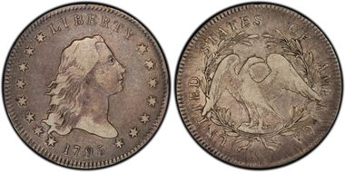 1795 $1 Flowing Hair, B-11 VF30