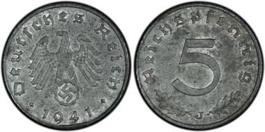 1941-J 5 Pfg J-370 Regular Issue MS62