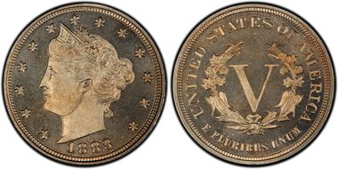 1883 5C No CENTS PR66CAM