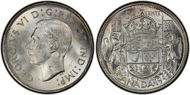 1943 50C Narrow Date MS63