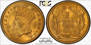 1889 G$1 MS65