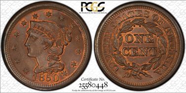 1850 1C MS66BN