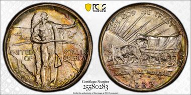 1933-D 50C Oregon MS68