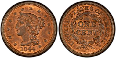 1844/81 1C Newcomb 2 MS64RB