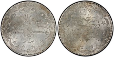 AH1293//2 (1877) 20 Kur KM-722 MS62